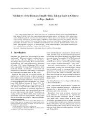 Validation of the Domain-Specific Risk-Taking Scale in Chinese ...