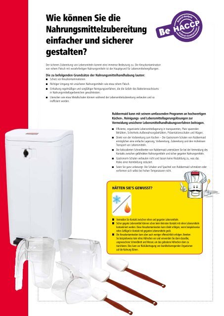 Lebensm ittellösungen - Rubbermaid Commercial Products