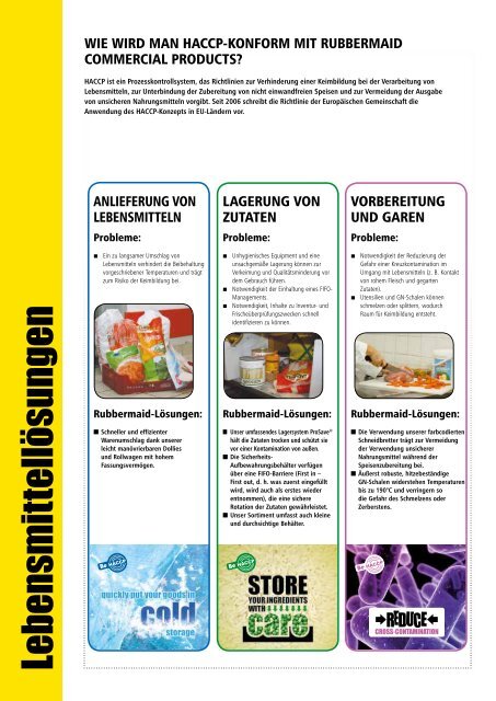 Lebensm ittellösungen - Rubbermaid Commercial Products