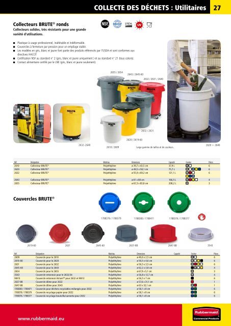 cATAlOGUE PRODUITS Un sa - Rubbermaid Commercial Products