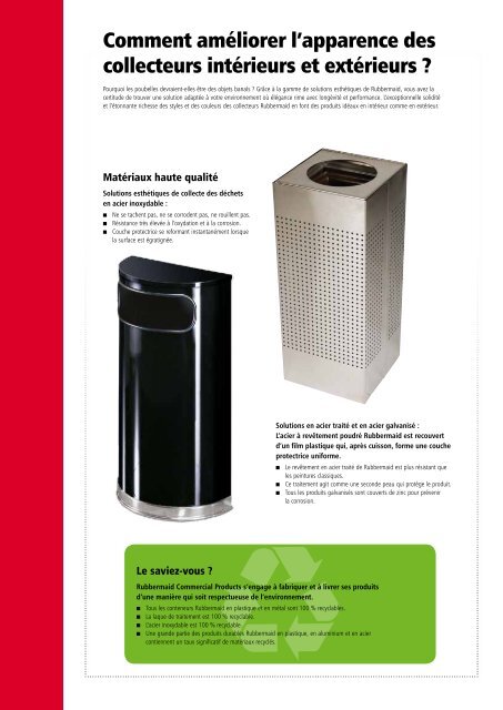 cATAlOGUE PRODUITS Un sa - Rubbermaid Commercial Products