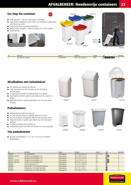 Afvalbeheer - Rubbermaid Commercial Products