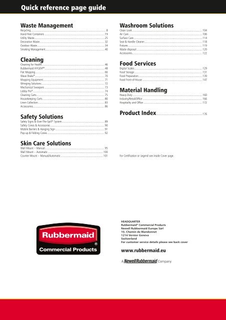 Catalogue 2013 en - Rubbermaid Commercial Products