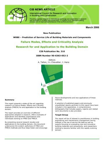 March 2006 Failure Modes, Effects and Criticality ... - CIB - Xs4all