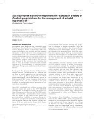 ESH, ESC Guidelines for Arterial Hypertension Management 2003