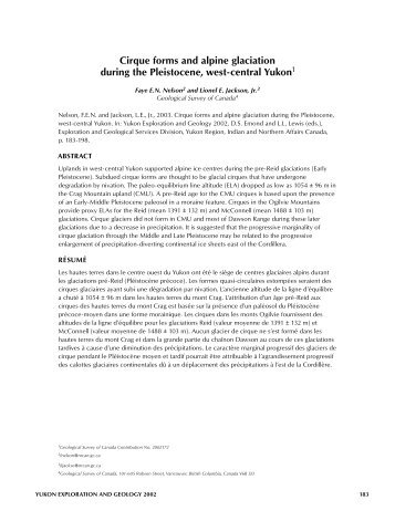 Cirque forms and alpine glaciation during the Pleistocene, west ...