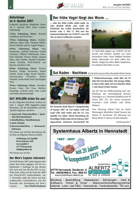 Ausgabe 04-2007 - Golf Club Gut Apeldoer