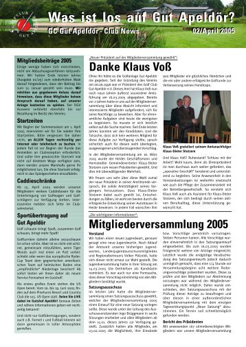 Ausgabe 02-2005 - Golf Club Gut Apeldoer