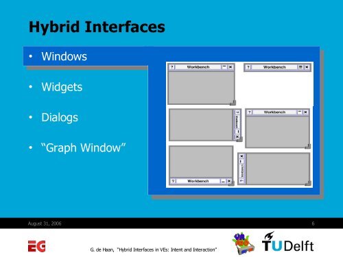 Hybrid Interfaces in VEs: - Computer Graphics and Visualization