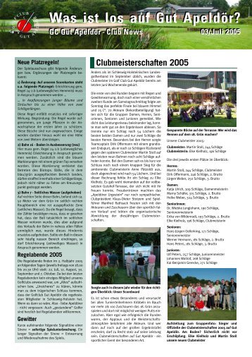 Clubmeisterschaften 2005 - Golf Club Gut Apeldoer