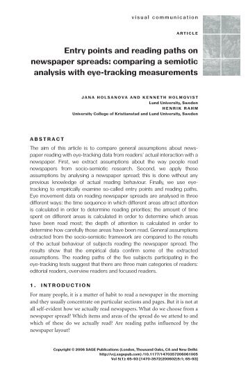 Entry points and reading paths on newspaper spreads: comparing a ...