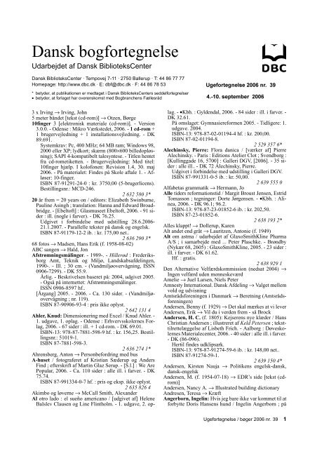 Dansk Bogfortegnelse Dbc Dansk Bogfortegnelse Dbc