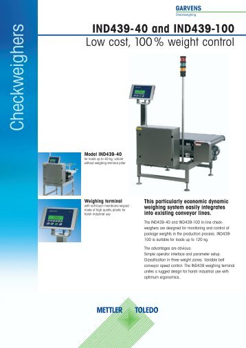 Checkweighers - METTLER TOLEDO