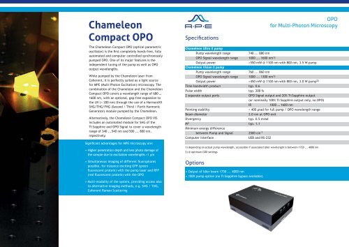 Chameleon Compact OPO - APE (Berlin)