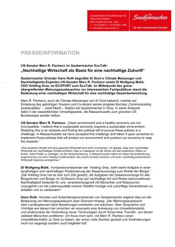 Pressemitteilung (PDF) - Saubermacher Dienstleistungs AG