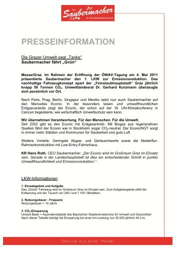 Pressemitteilung (PDF) - Saubermacher Dienstleistungs AG
