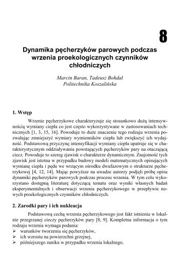 Dynamika pęcherzyków parowych podczas wrzenia ...