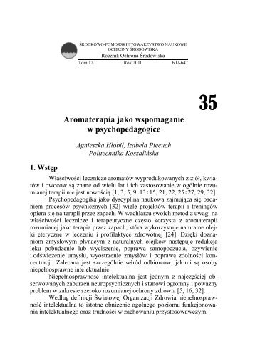 Aromaterapia jako wspomaganie w psychopedagogice - Rocznik ...