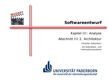 Softwarearchitektur - Datenbank- und Informationssysteme ...