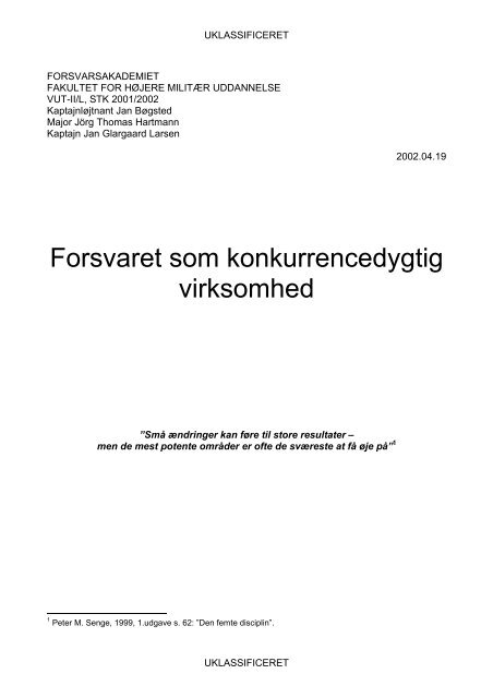 Læs opgaven - Forsvarskommandoen