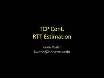 TCP Cont. RTT Estimation