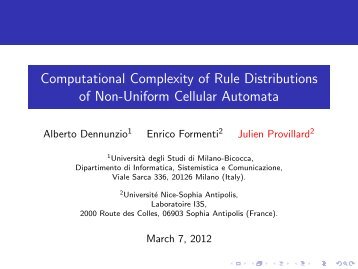 Computational Complexity of Rule Distributions of Non-Uniform ...