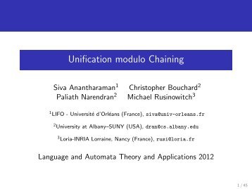 Unification modulo Chaining