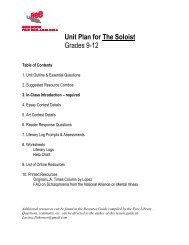 Unit Plan for The Soloist Grades 9-12 - Free Library of Philadelphia
