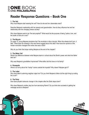 Reader Response Questions – Book One - Free Library of ...