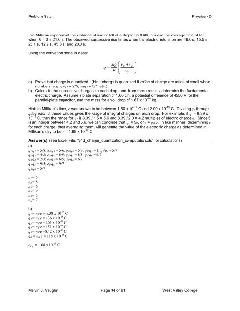 Answers to Selected Problems - West Valley College