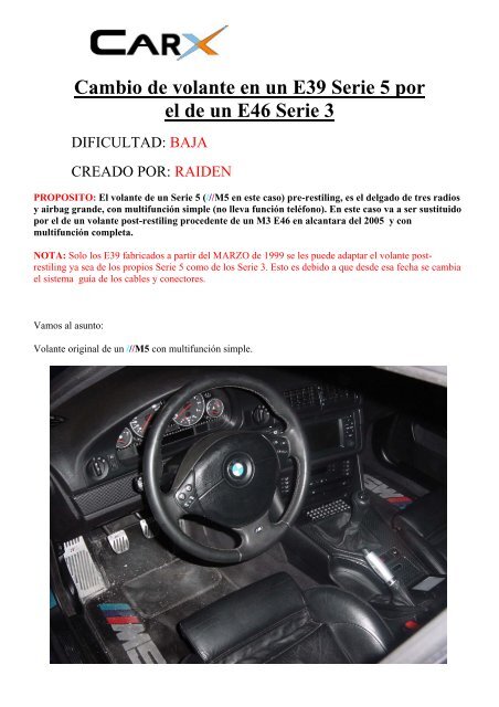 Cambio volante E39.pdf - BMW Carx Spain