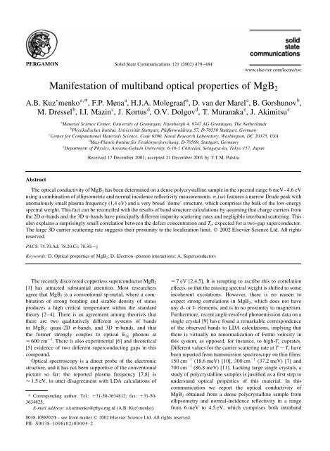 Manifestation of multiband optical properties of MgB2