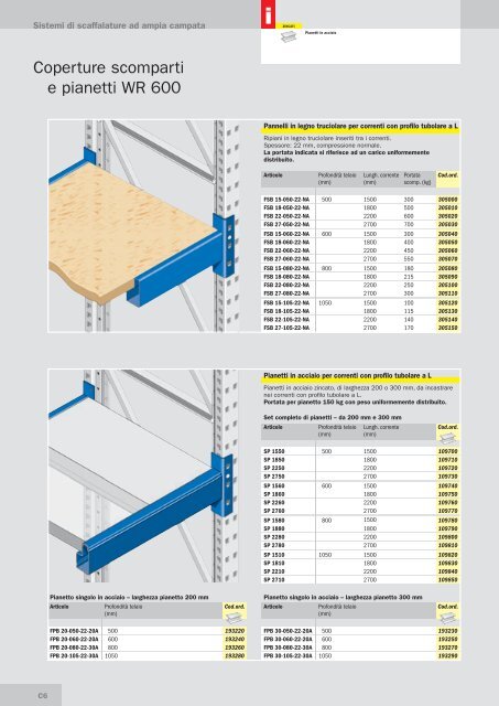 Sistemi di scaffalature ad ampia campata