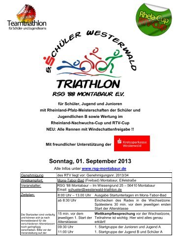 Ausschreibung 5. Schüler-Westerwald-Triathon_