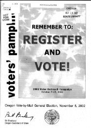Pamphlet, General Election, November 5, 2002 - Oregon State ...