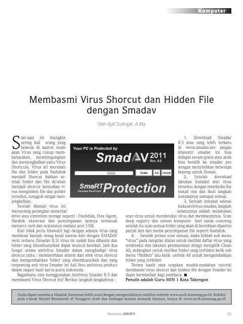 Majalah Santunan edisi Juni 2011 - Kementerian Agama Prov Aceh