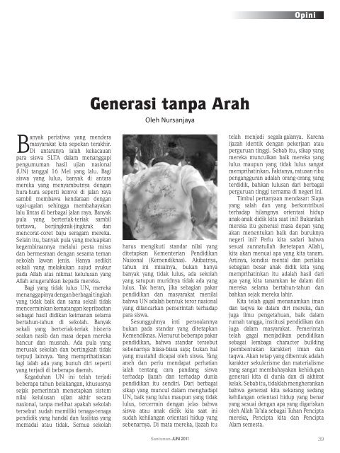 Majalah Santunan edisi Juni 2011 - Kementerian Agama Prov Aceh