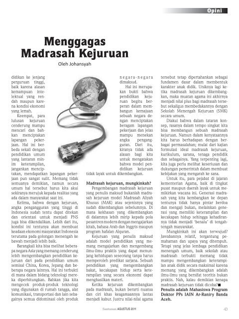 Majalah Santunan edisi Agustus 2011 - Kementerian Agama Prov ...