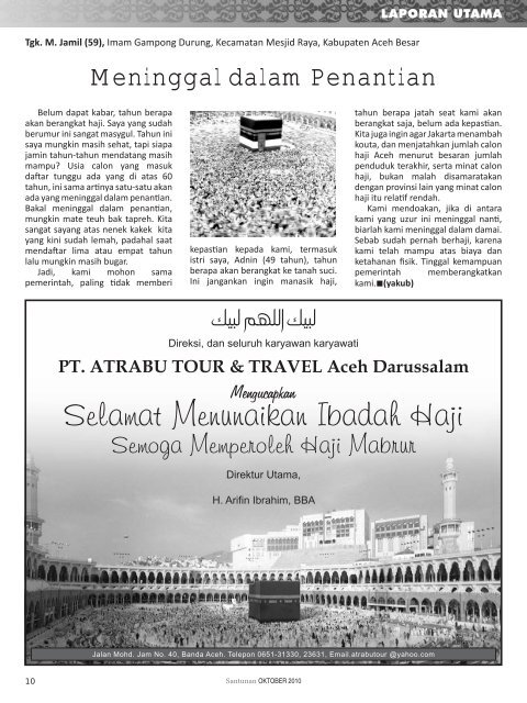 Majalah Santunan edisi Oktober 2010 - Kementerian Agama Prov ...