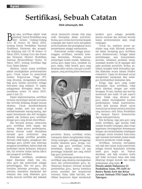 Majalah Santunan edisi Januari 2011 - Kementerian Agama Prov ...