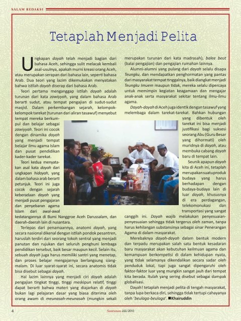 Majalah Santunan edisi Juli 2010 - Kementerian Agama Prov Aceh