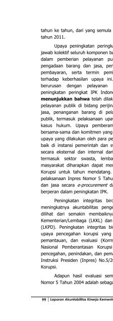 LAKIP Kementerian 2011 Kata Pengantar & Daftar Isi - Ditjen Bimas ...