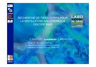 recherche de tiers corps pour la distillation azéotropique discontinue