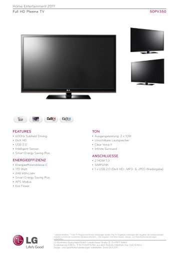 HomeEntertainment2011 FullHDPlasmaTV ... - LG Electronics