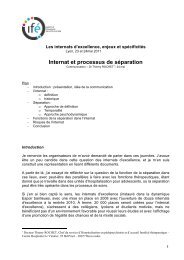 Communication internat et processus de séparation