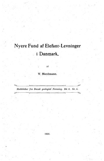 Nyere fund af Elefant-levninger i Danmark Nr - Dansk Geologisk ...