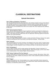 CLASSICAL DESTINATIONS - WNET