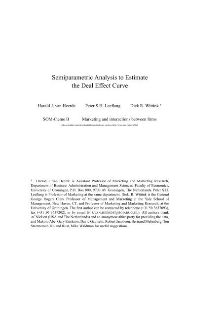 Semiparametric Analysis to Estimate the Deal Effect Curve