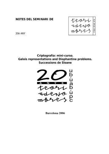 Galois representations and Diophantine problems. Successions de ...