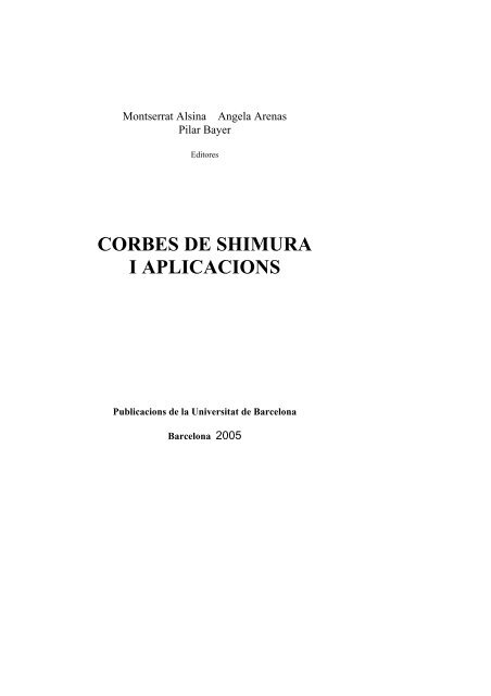CORBES DE SHIMURA I APLICACIONS - Universitat de Barcelona